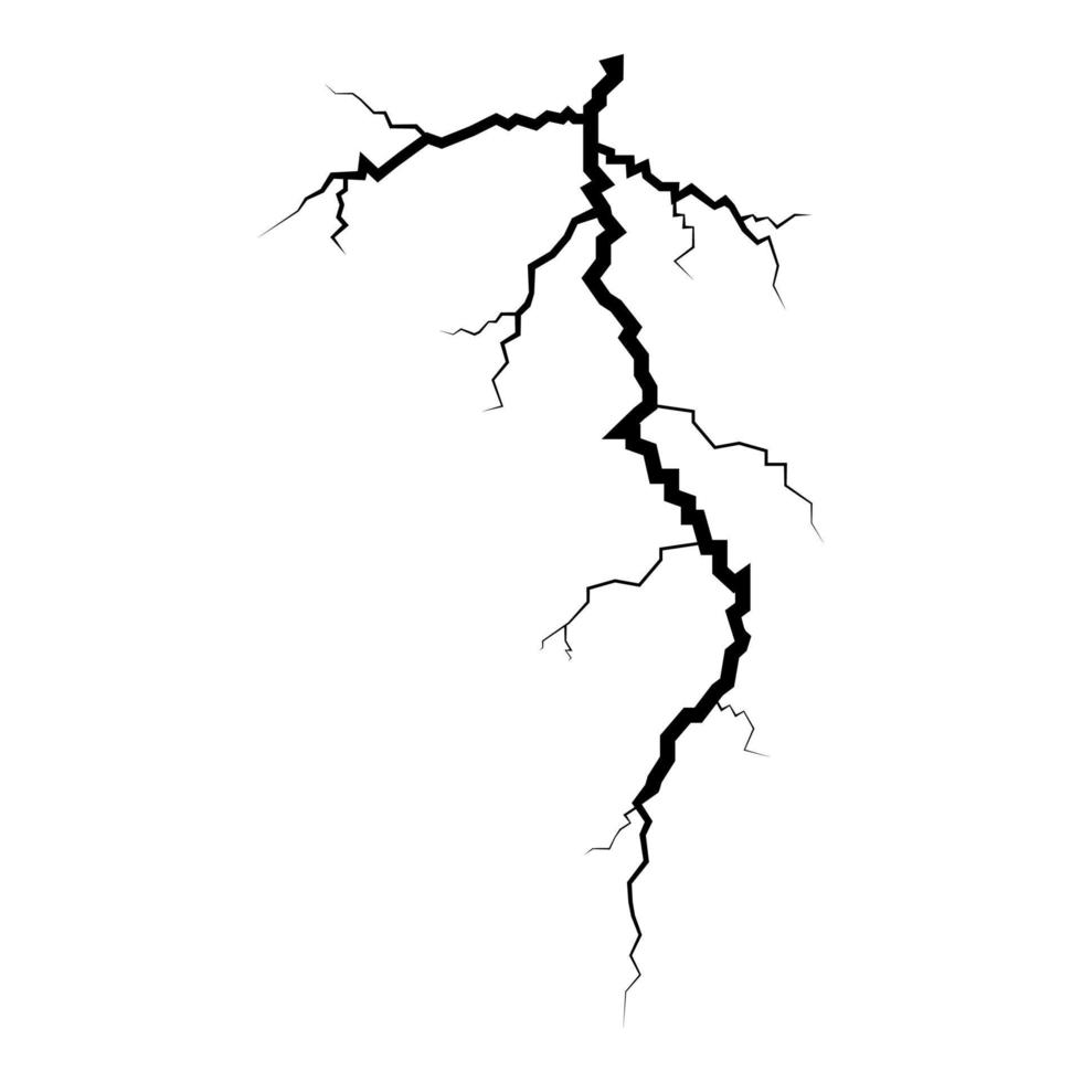 icono de grieta de tormenta ilustración de color negro estilo plano imagen simple vector