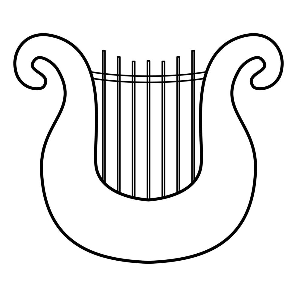 icono de arpa ilustración de color negro estilo plano imagen simple vector