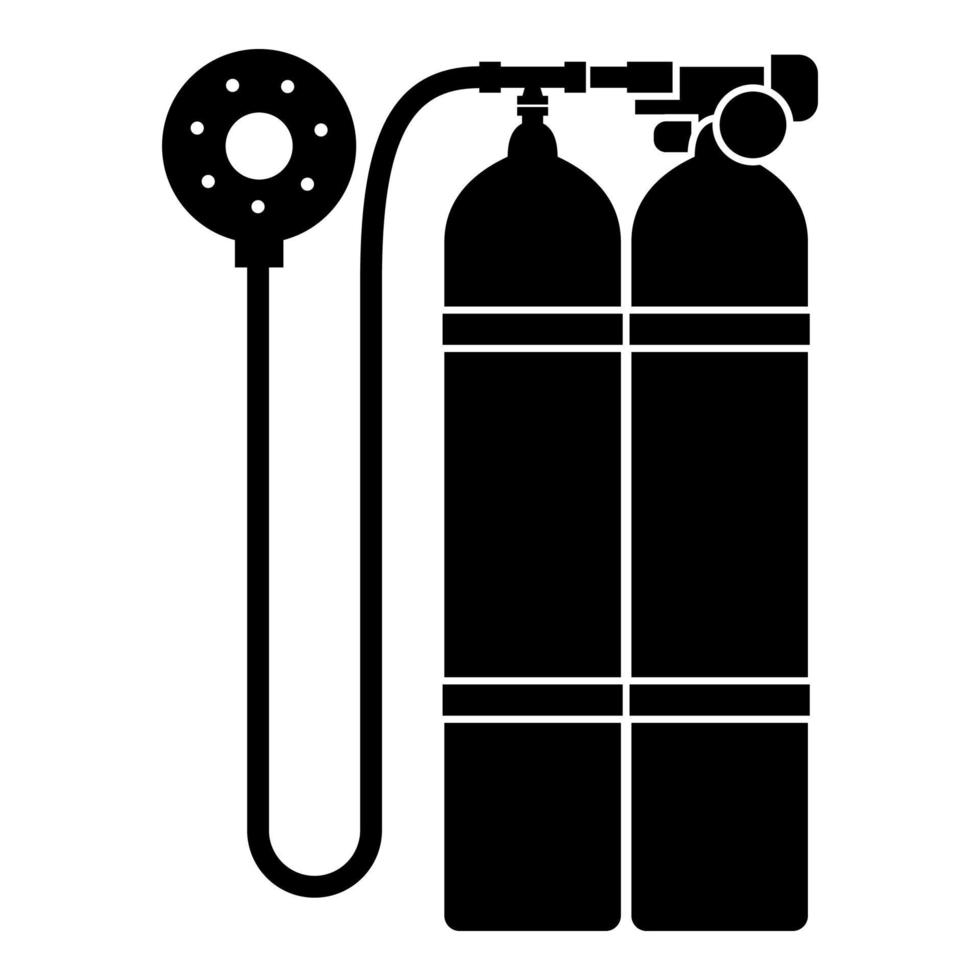 Aqualung scuba icon black color illustration flat style simple image vector