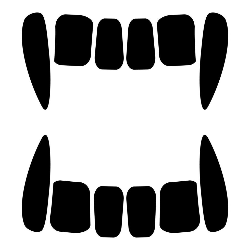 Vampire's teeths icon black color illustration flat style simple image vector
