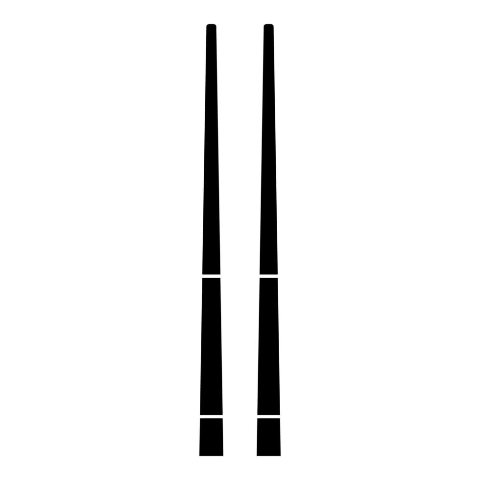 icono de palillos chinos ilustración de color negro estilo plano imagen simple vector