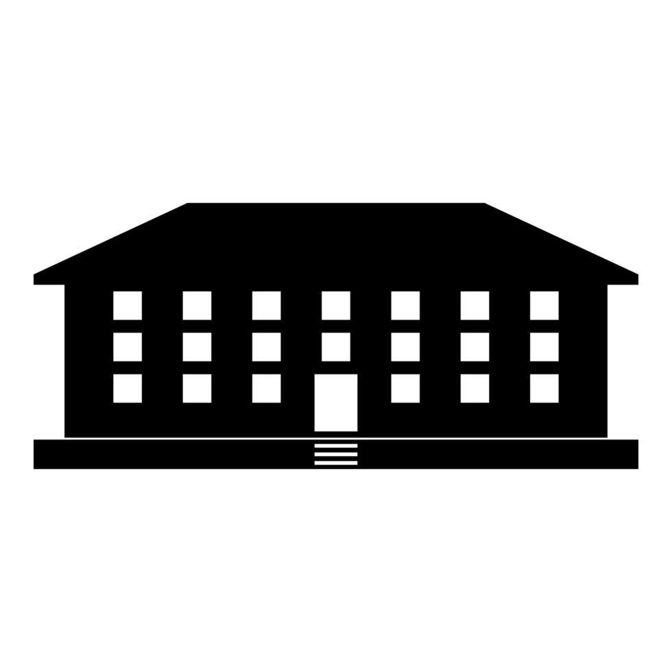 icono de edificio escolar ilustración de color negro estilo plano imagen simple vector