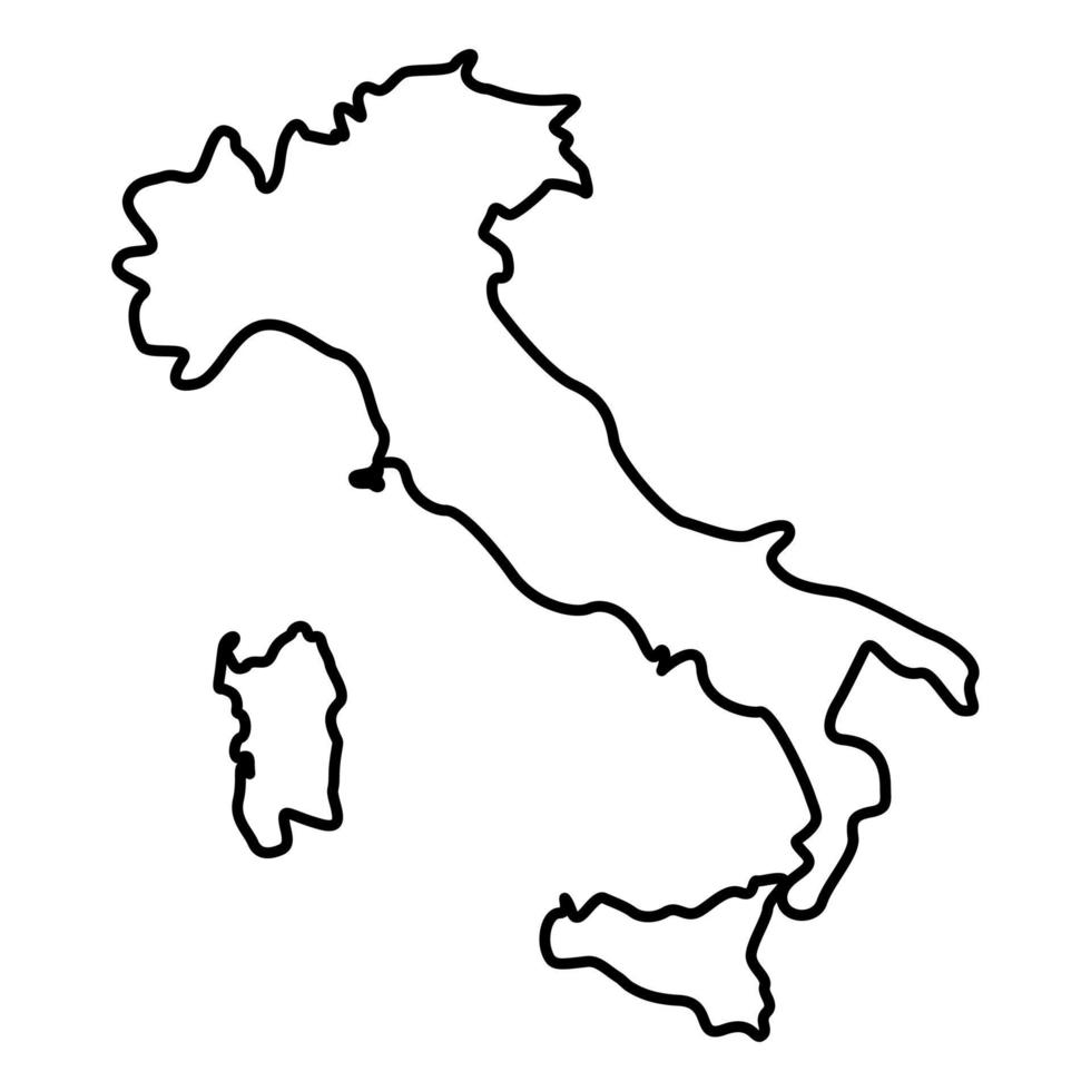 mapa de italia icono color negro ilustración estilo plano imagen simple vector