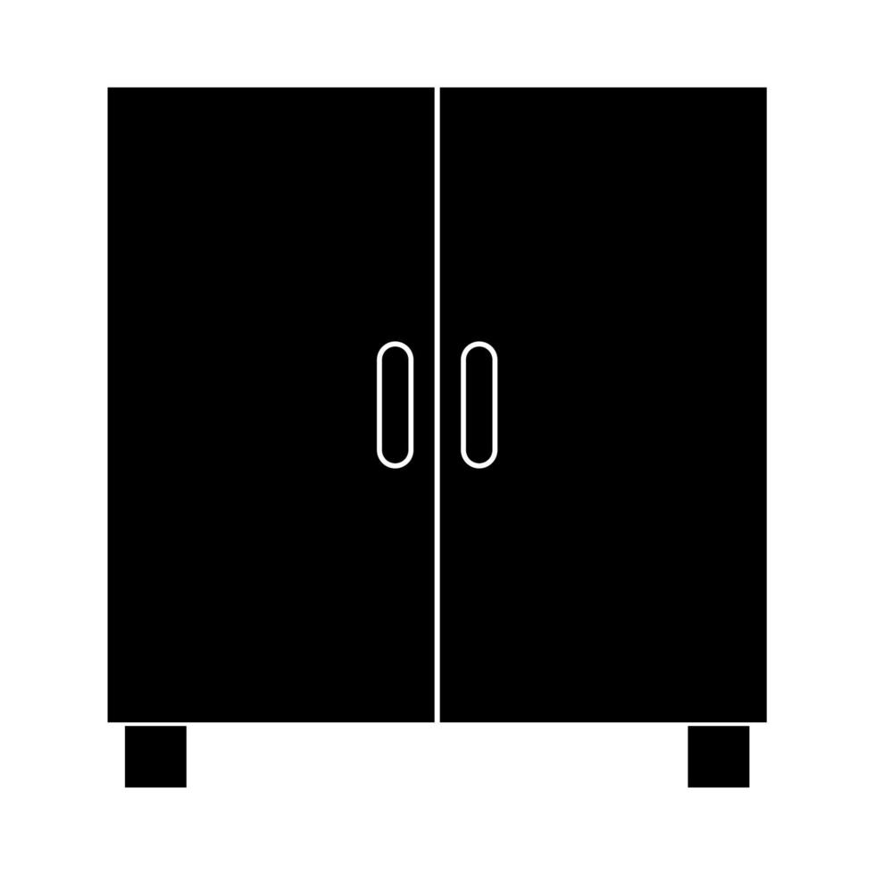 Cupboard or cabinet it is black icon . vector