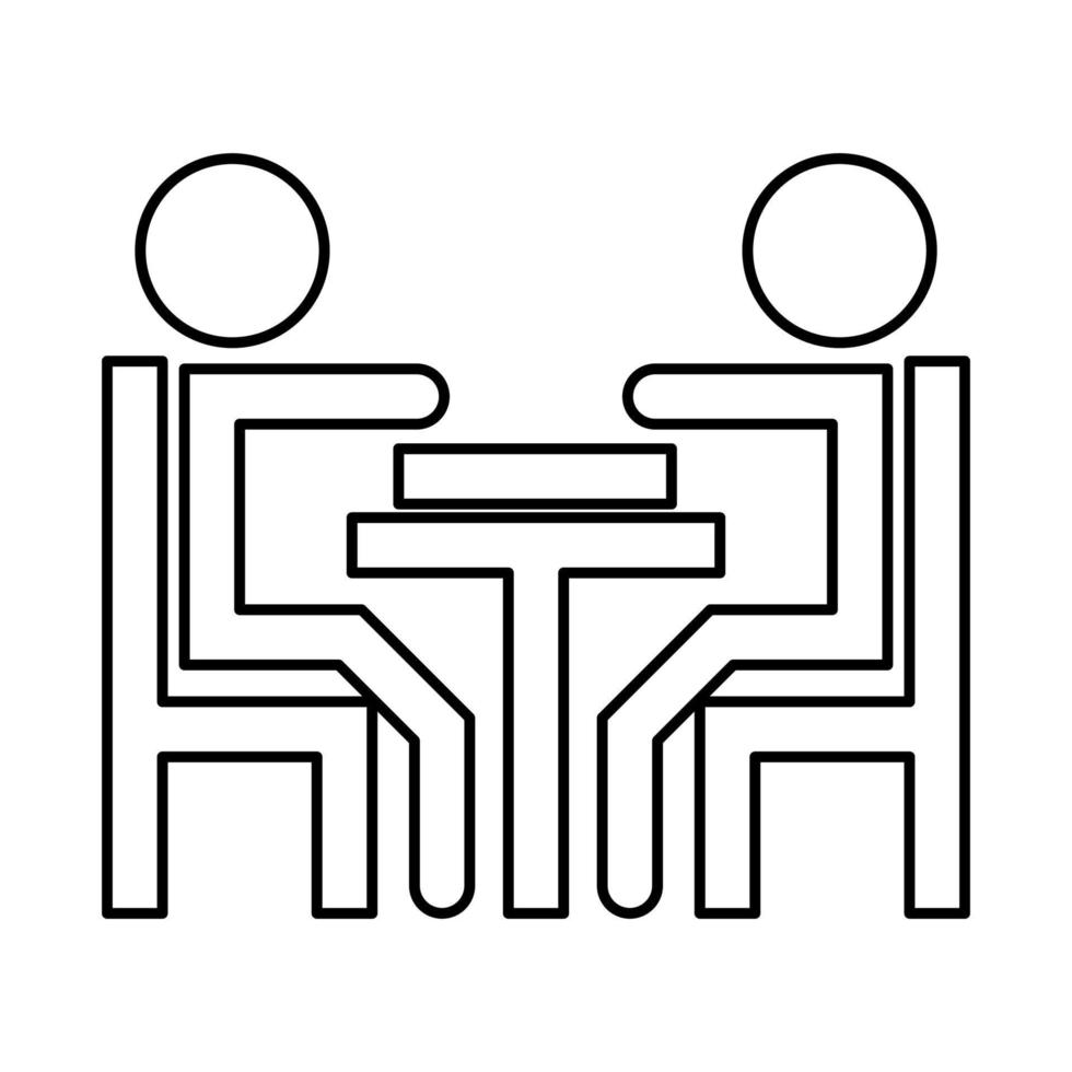 Men playing at the table it is black icon . vector
