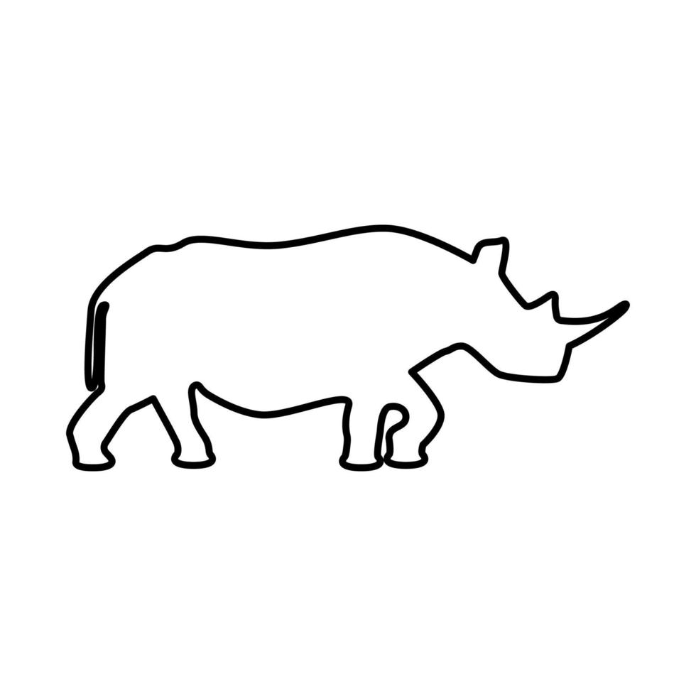 Rhinoceros it is black icon . vector