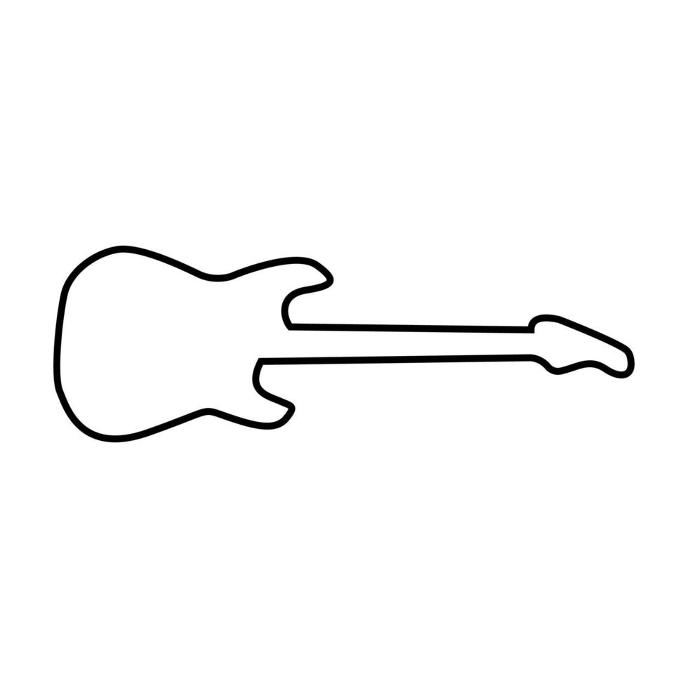 guitarra eléctrica es icono negro. vector