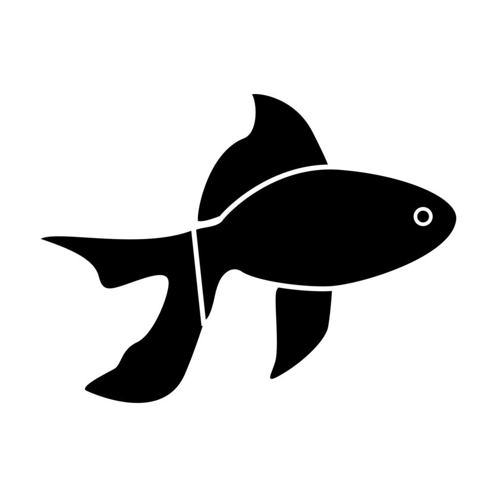 icono de color negro de pescado. vector