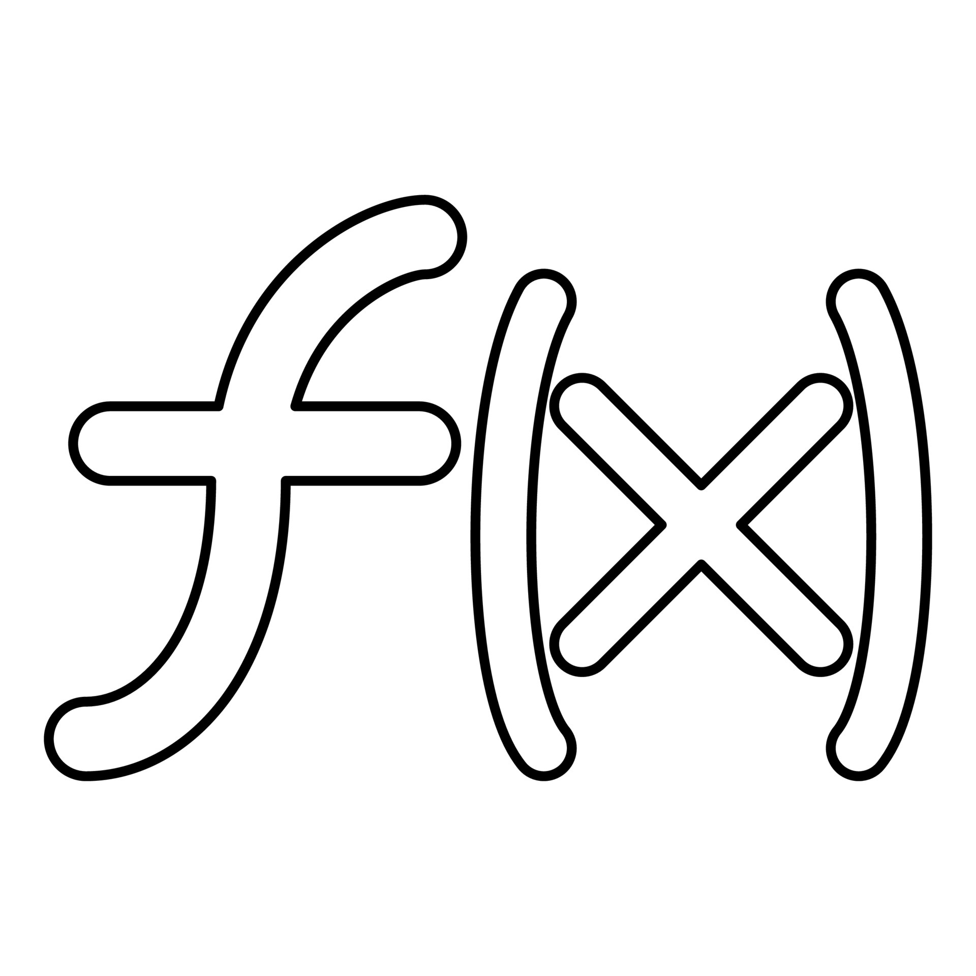 Symbol function icon black color illustration flat style simple image ...