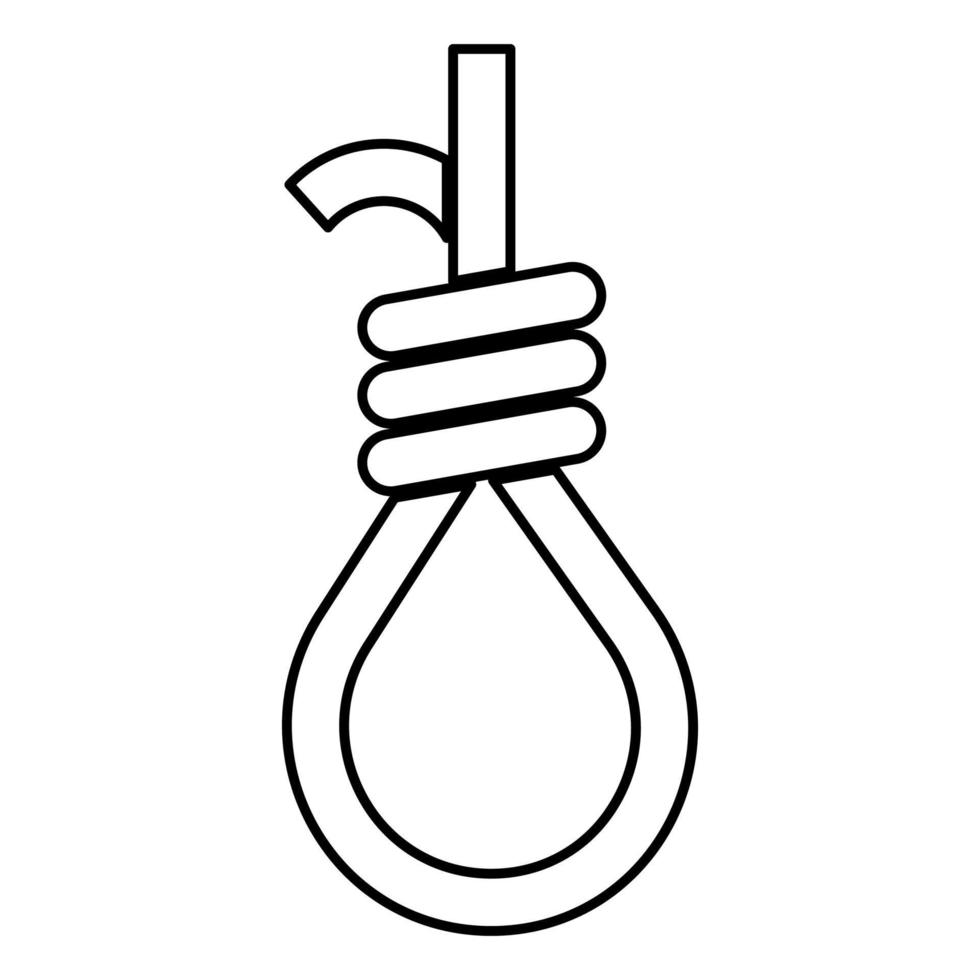 Gallows with rope noose icon black color illustration flat style simple image vector