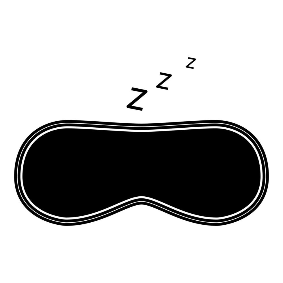 máscara para dormir icono color negro ilustración estilo plano imagen simple vector