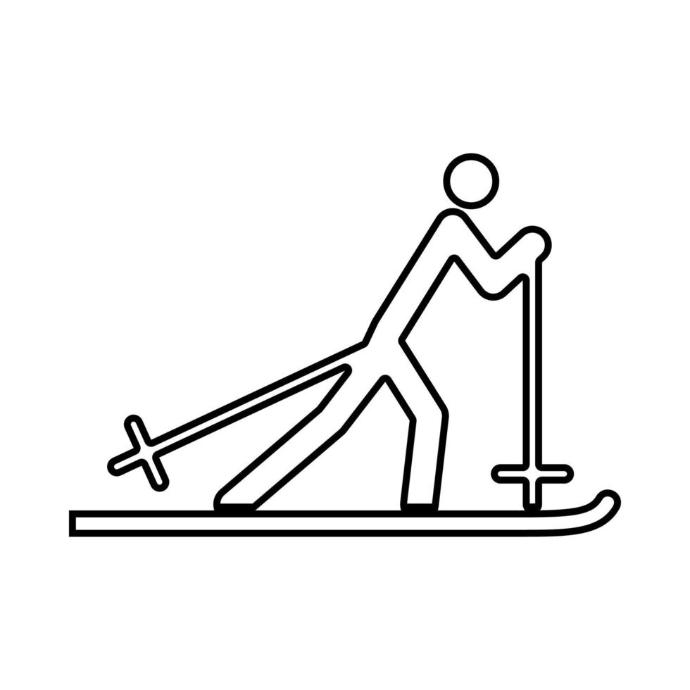 Skier it is black icon . vector