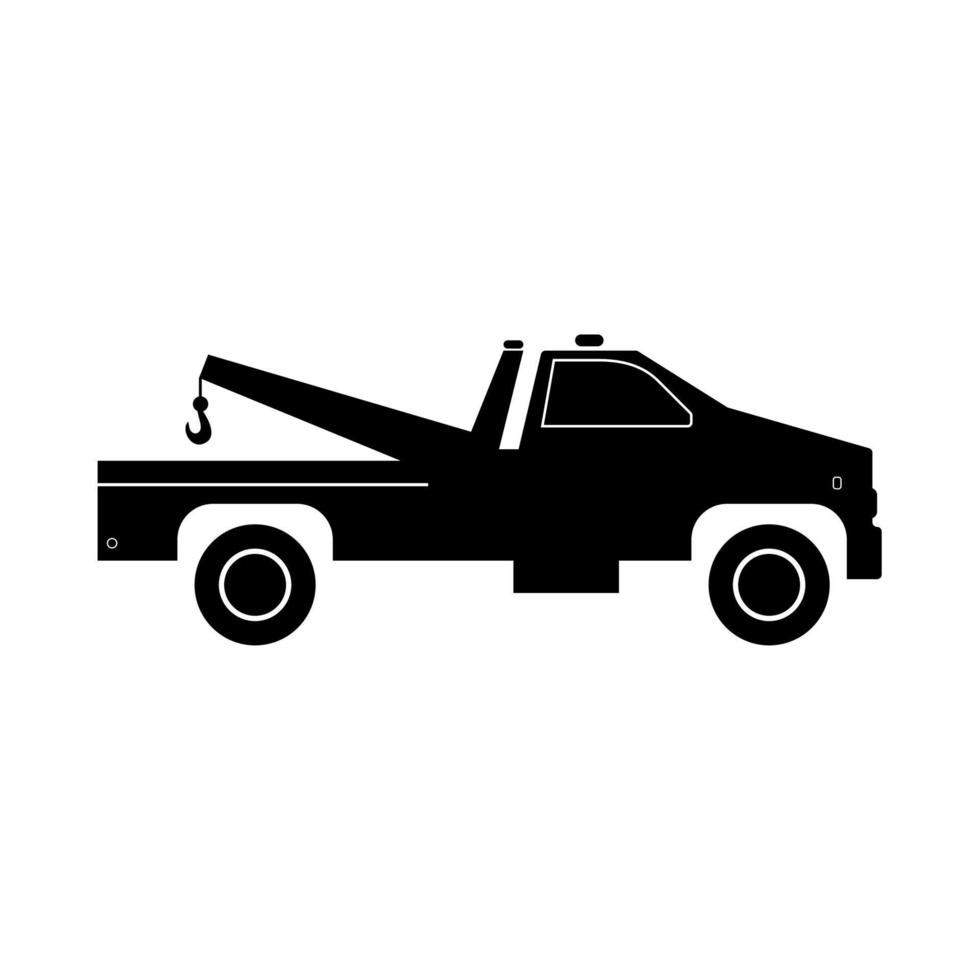 camión averiado es un icono negro. vector