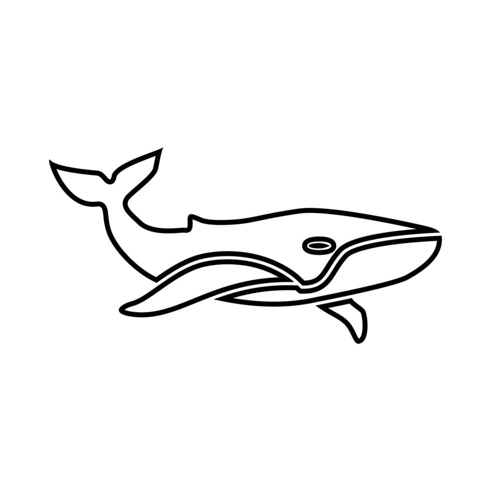 Whale it is black icon . vector