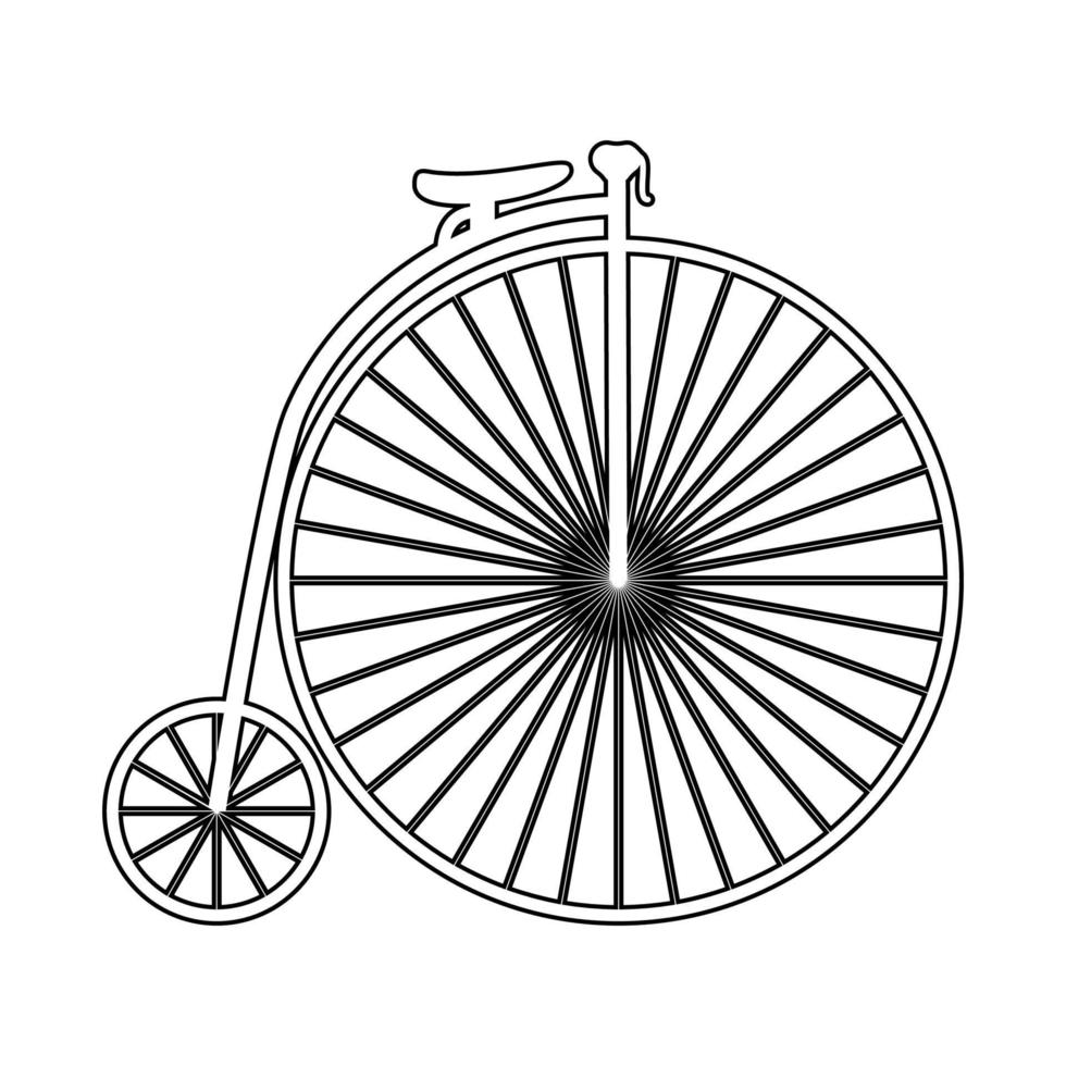 Retro bicycle it is black icon . vector