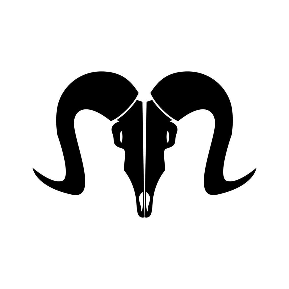 Goat head skull it is black icon . vector