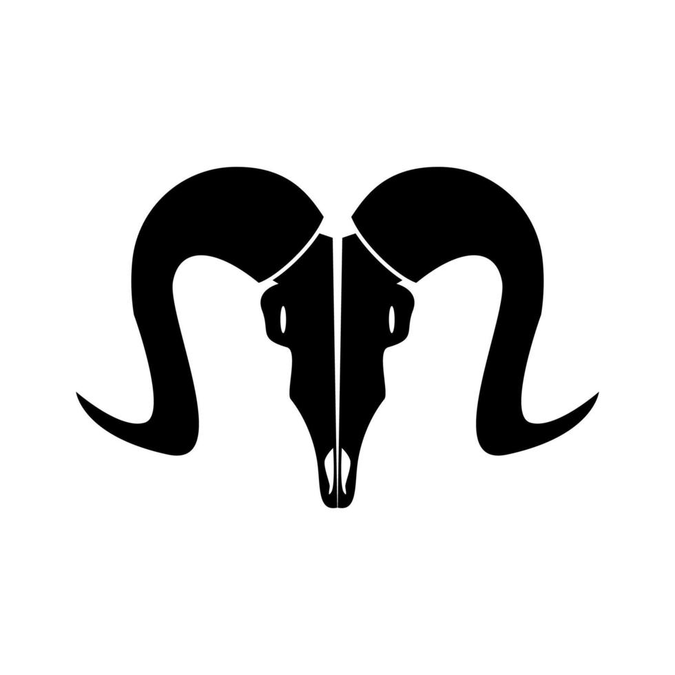 Goat head skull it is black icon . vector