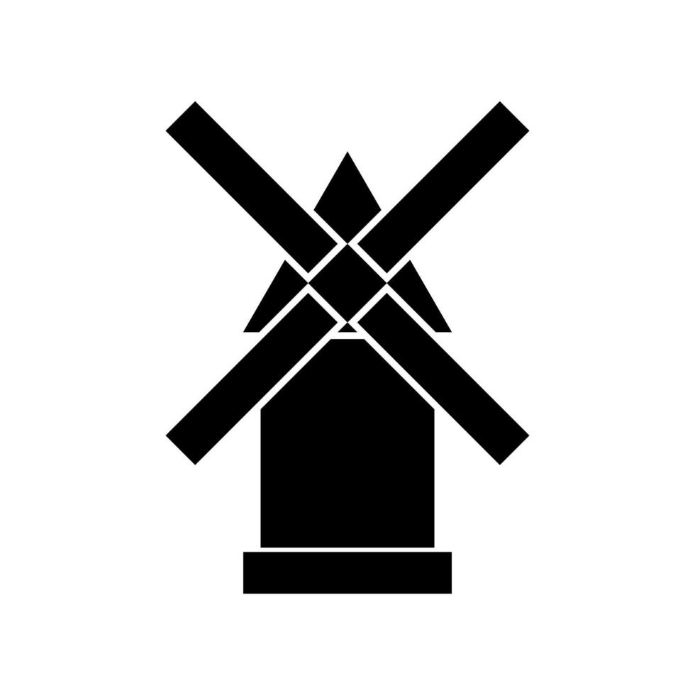 Windmill it is black icon . vector