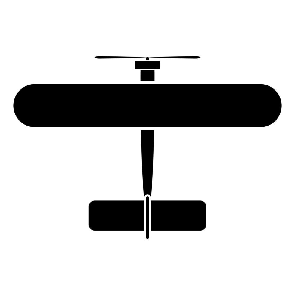Biplane black color icon . vector