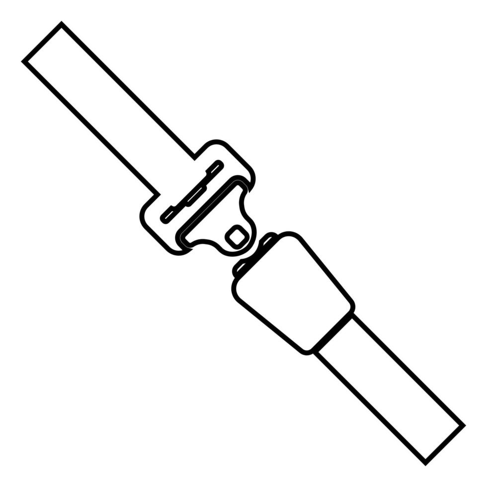 Seat belt icon black color illustration flat style simple image vector