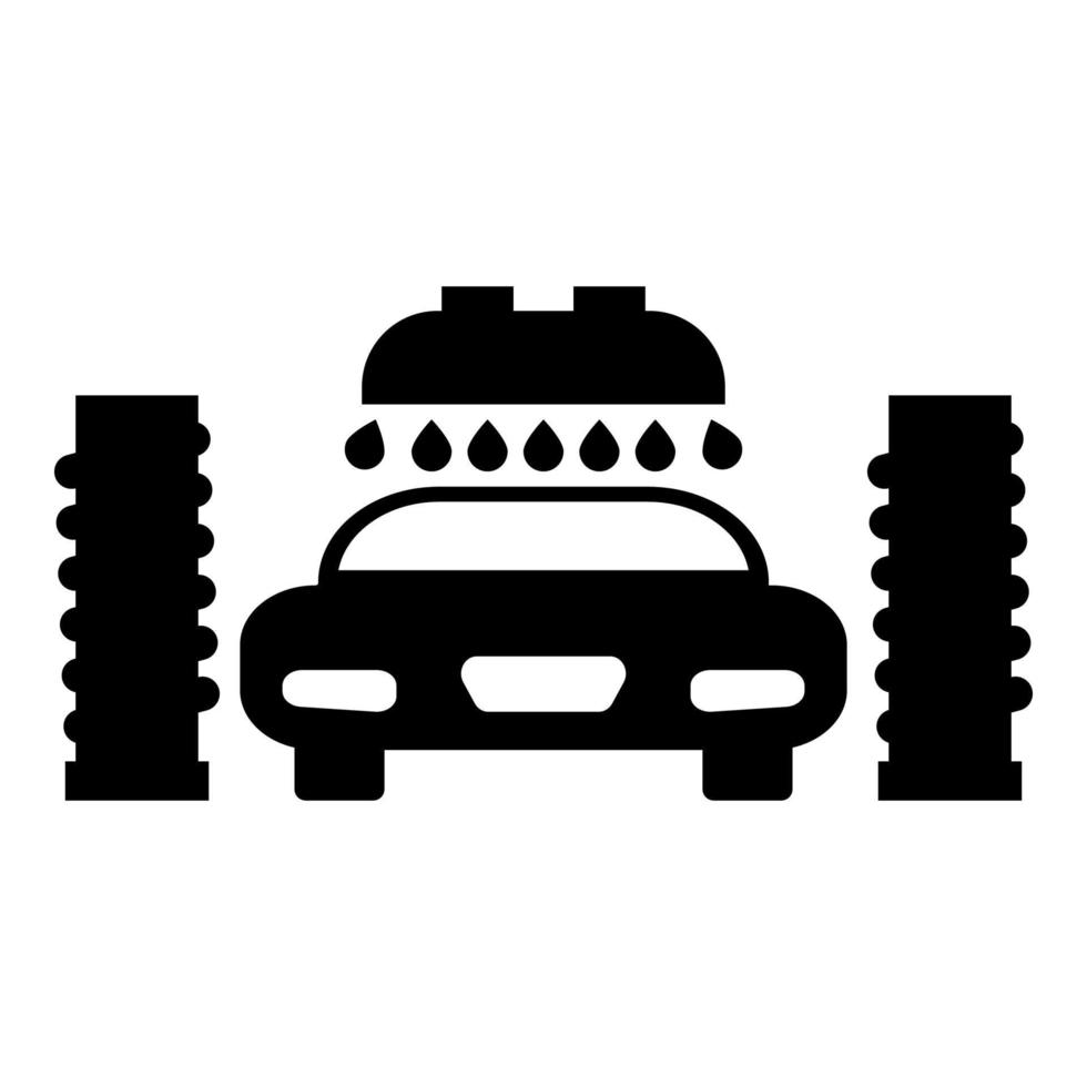 icono automático de lavado de autos ilustración de color negro estilo plano imagen simple vector