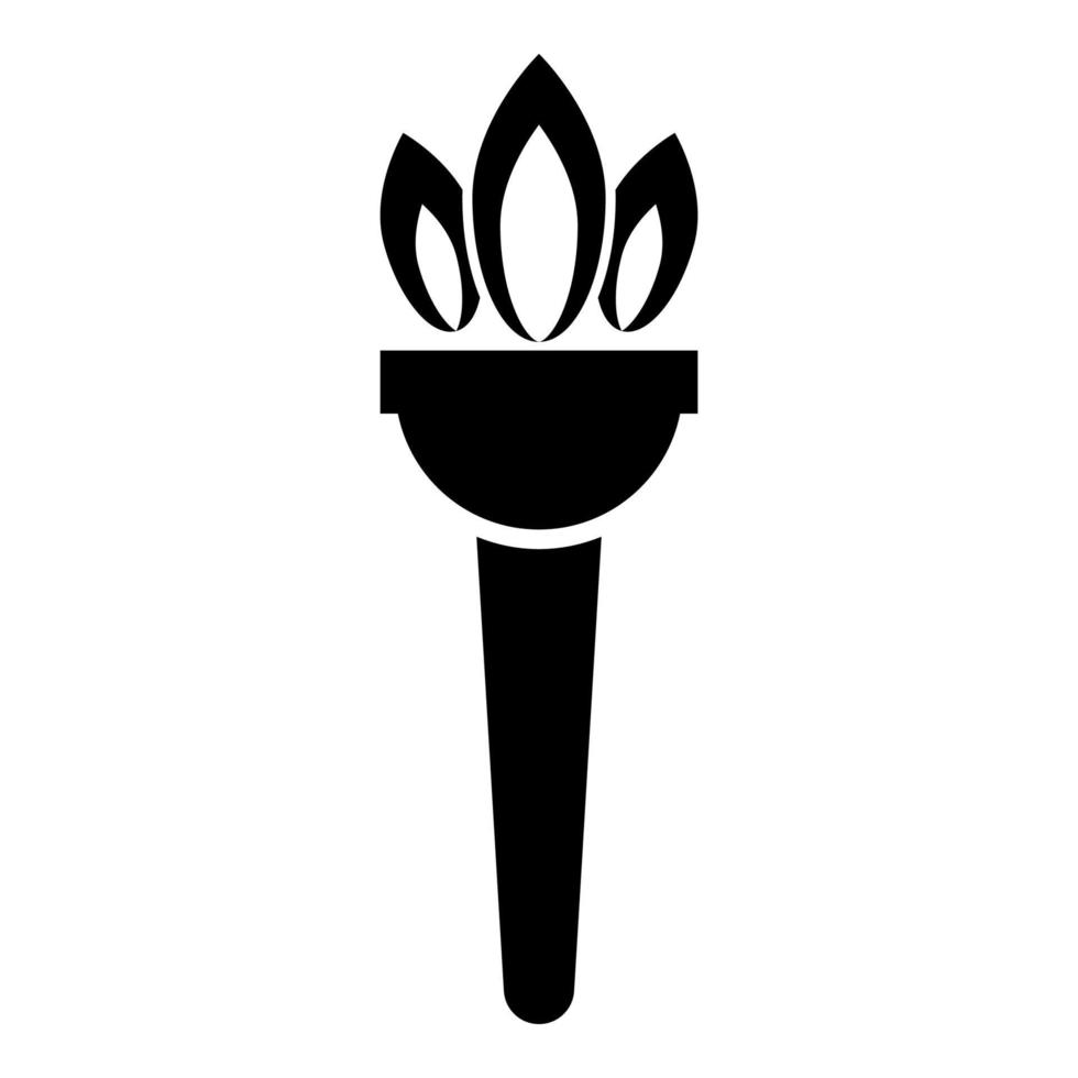 Torch flambeau icon black color illustration flat style simple image vector