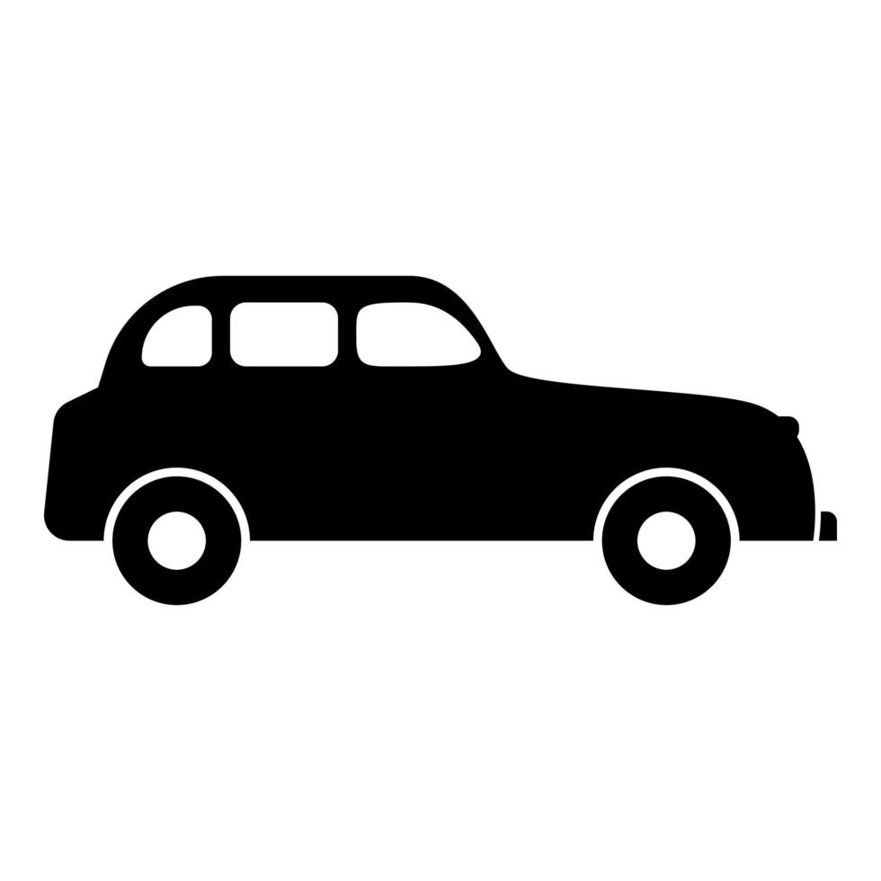 Retro car icon black color illustration flat style simple image vector