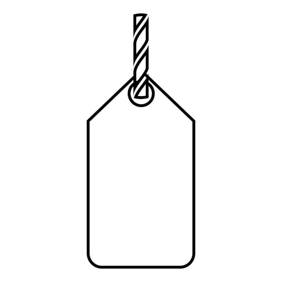 Label on the rope icon black color illustration flat style simple image vector