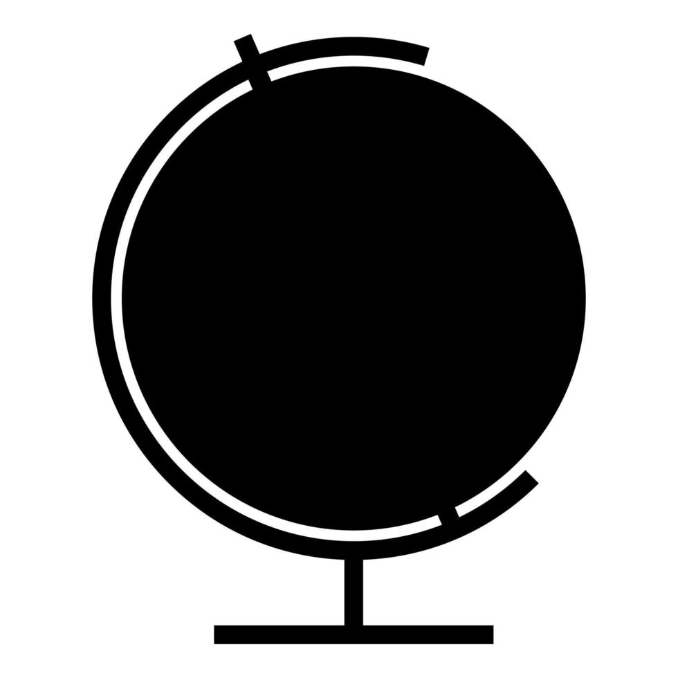 icono de globo color negro ilustración estilo plano imagen simple vector