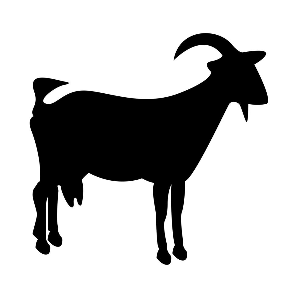 Goat it is black icon . vector