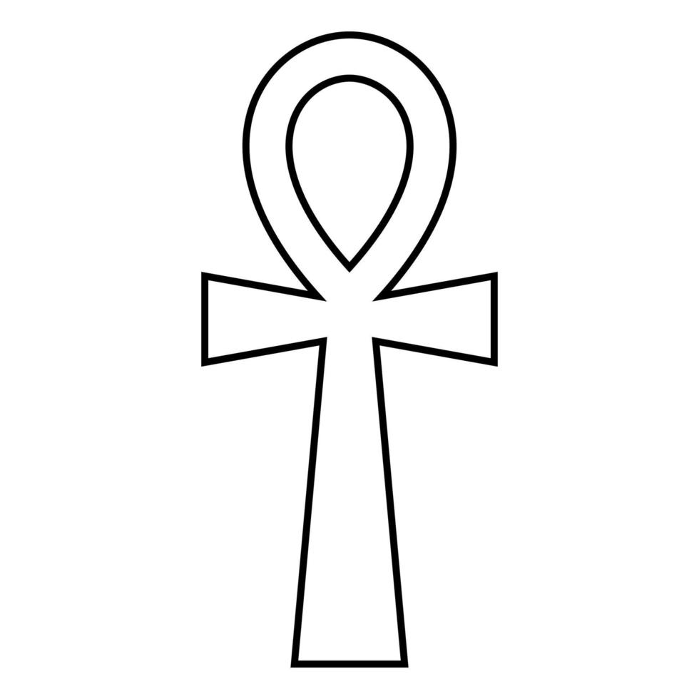 Coptic cross Ankh icon black color illustration flat style simple image vector