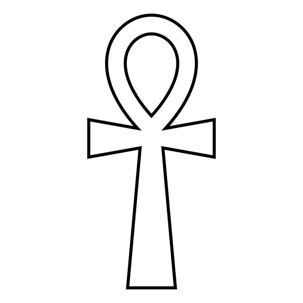 cruz copta ankh icono color negro ilustración estilo plano imagen simple vector