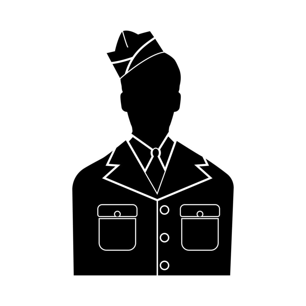 Veteran or soldier of the american army icon . vector