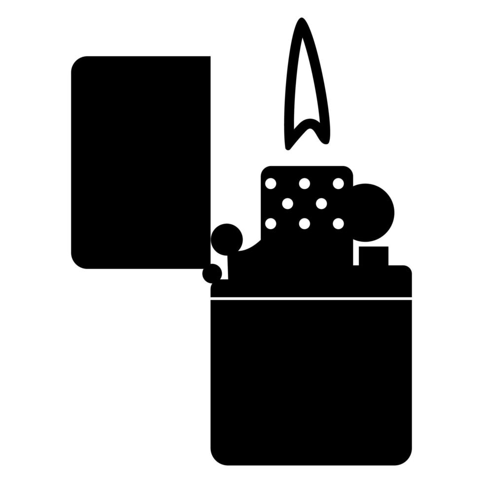 Cigarette lighter black color icon . vector