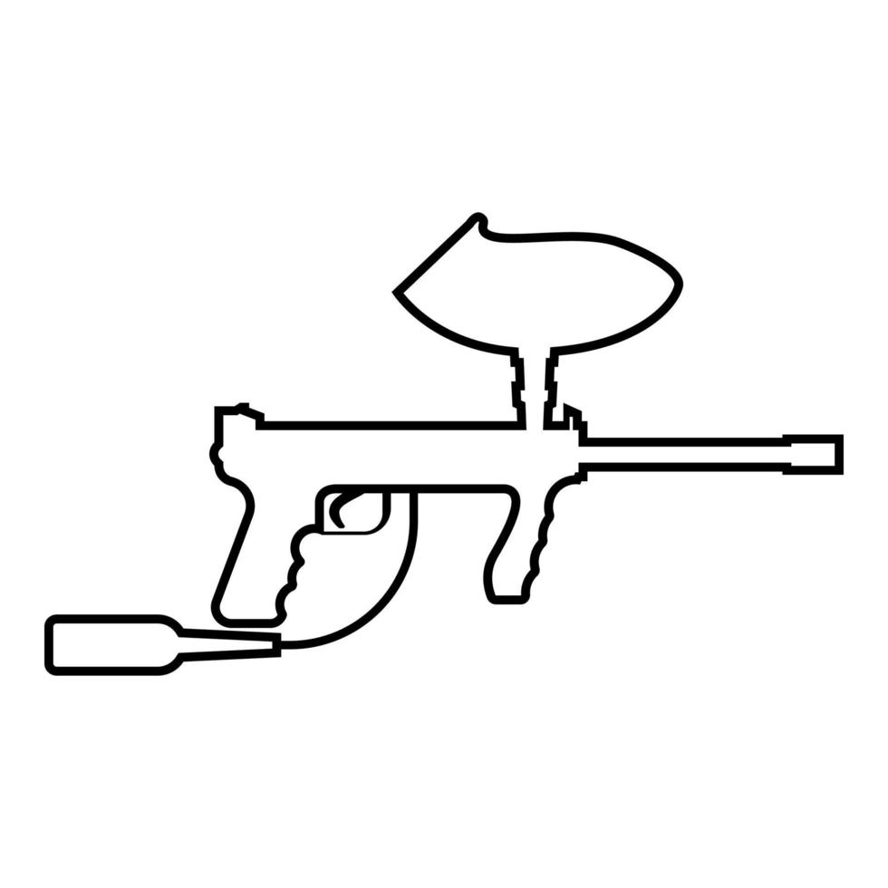icono de armas para paintball ilustración de color negro estilo plano imagen simple vector