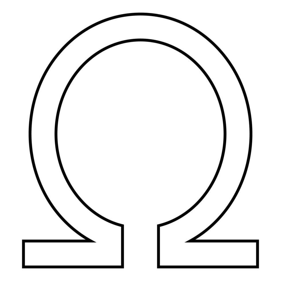 Symbol omega icon black color illustration flat style simple image vector