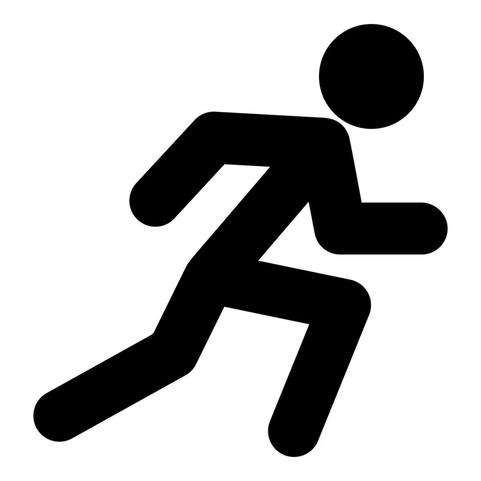 Run man icon black color illustration flat style simple image vector