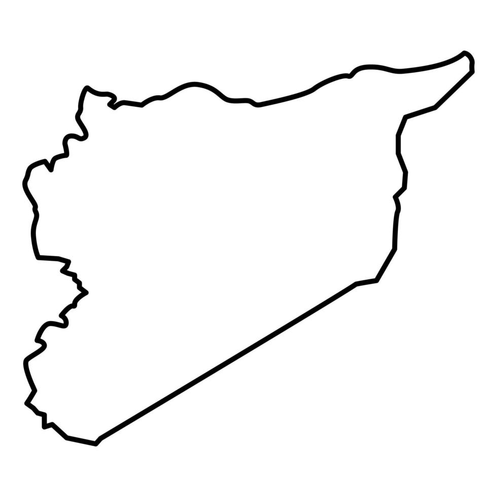 Map of Syria icon black color illustration flat style simple image vector