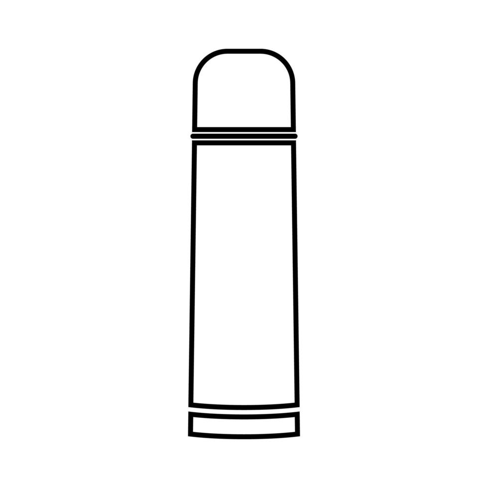 Thermos or vacuum flask it is black icon . vector