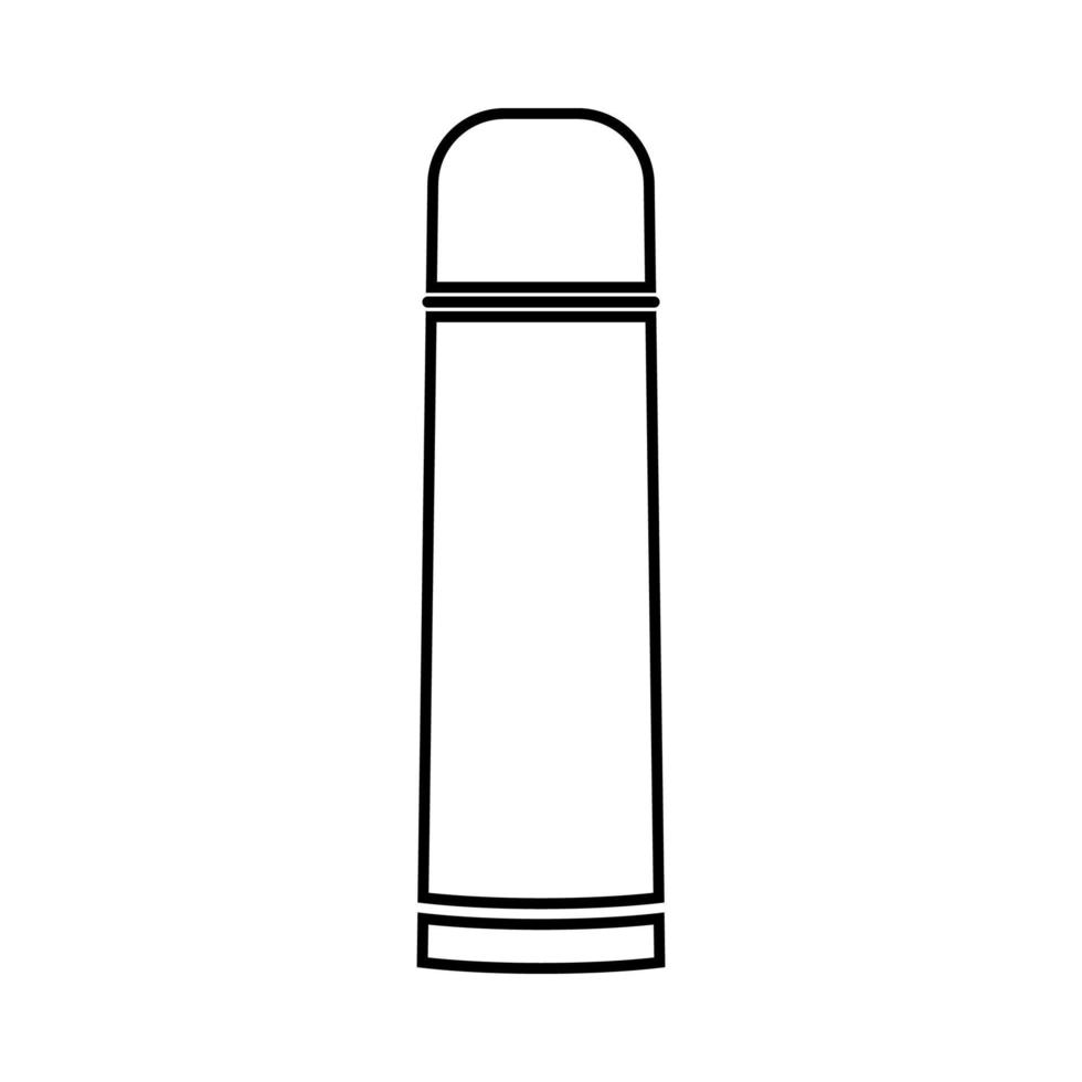 Thermos or vacuum flask it is black icon . vector