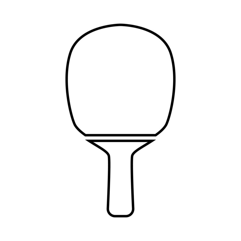 cohete de tenis de mesa es icono negro. vector