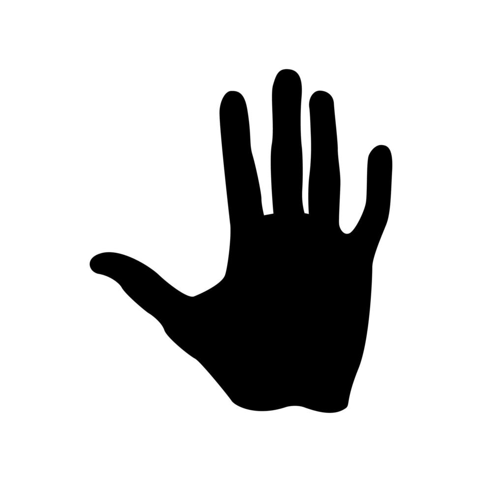 Human hand black color icon . vector