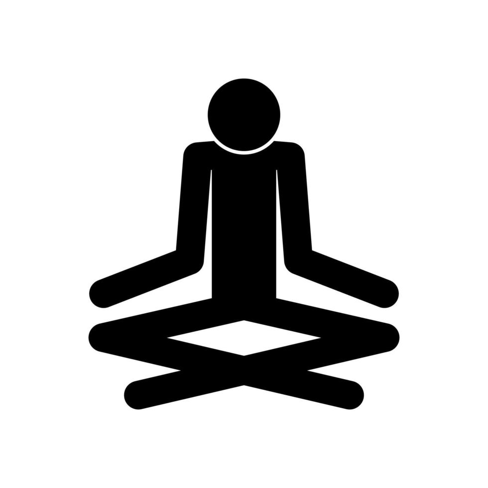 Man yoga stick black color icon . vector