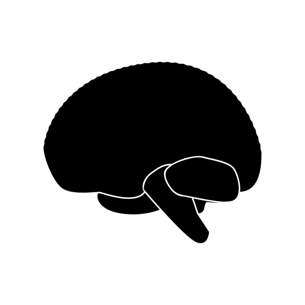 Brain black color icon . vector