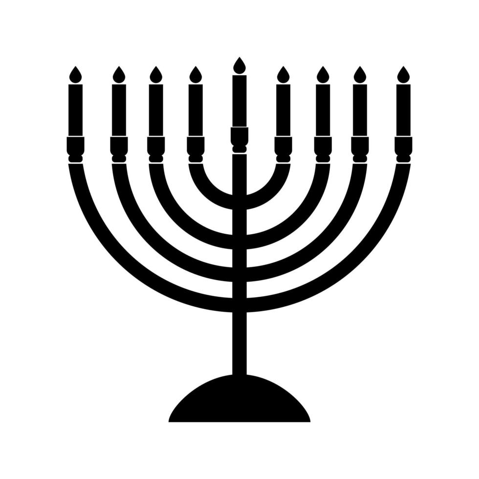 Menorah for Hanukkah black color icon . vector