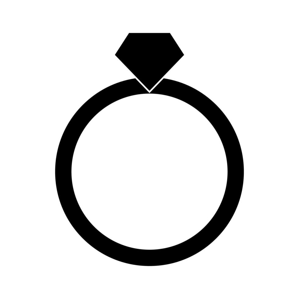 Ring black color icon . vector