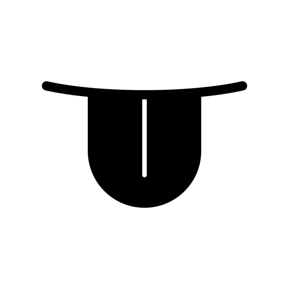 Stuck out tongue black color icon . vector