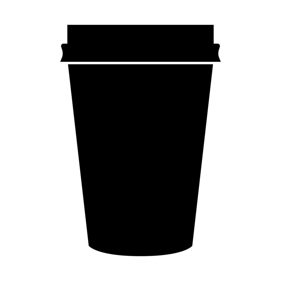 icono de color negro de la taza de café de papel. vector