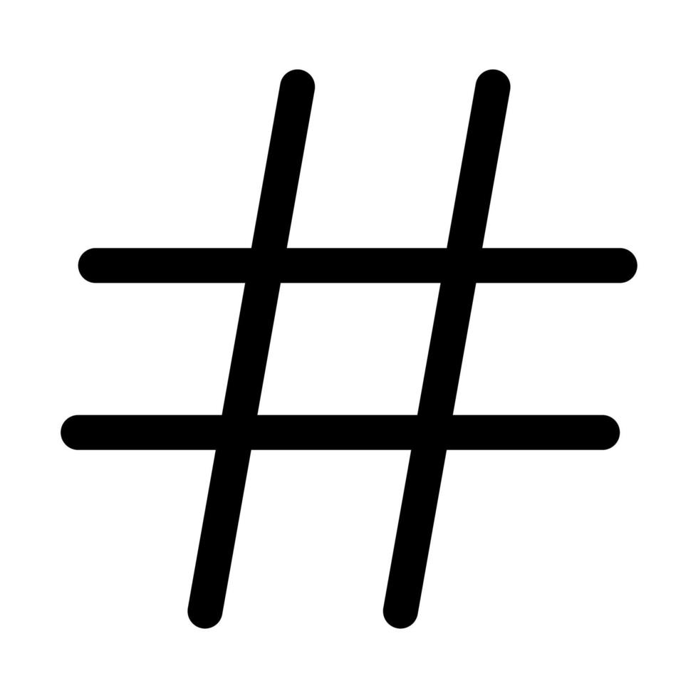 hashtag icono de color negro. vector