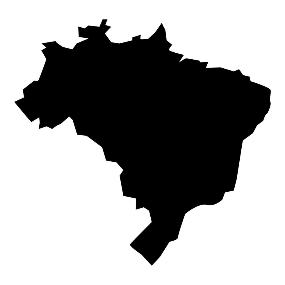 mapa de brasil icono color negro ilustración estilo plano simple imagen vector